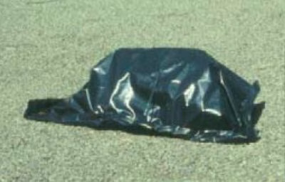 Control sanitation: infected samples wrapped in plastic trash bags